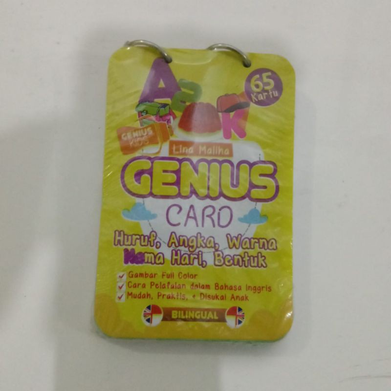 

BUKU FLASH CARD GENIUS CARD HURUF, ANGKA, NAMA HARI, BENTUK