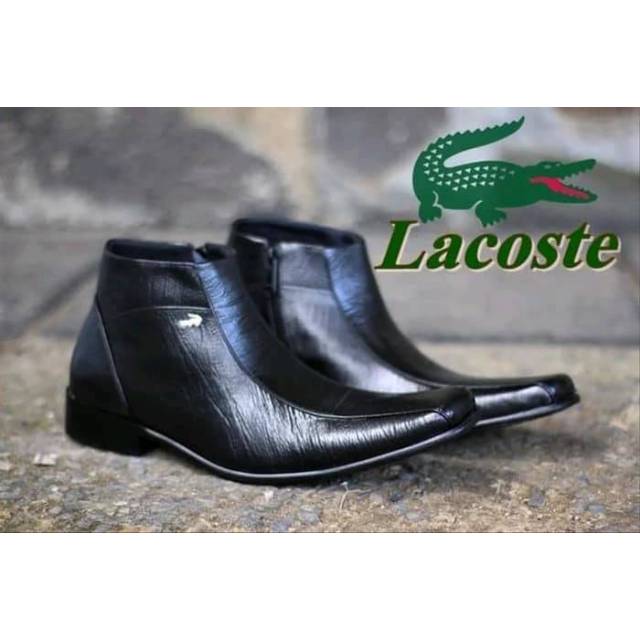 Sepatu Pantofel Pria Lacoste Kerja Formal Resleting Kulit