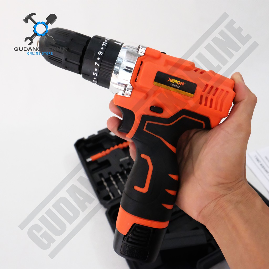 XENON CDID707 Bor Beton Charger 14.4V Cordless Impact Drill 2 Baterai CDID 707