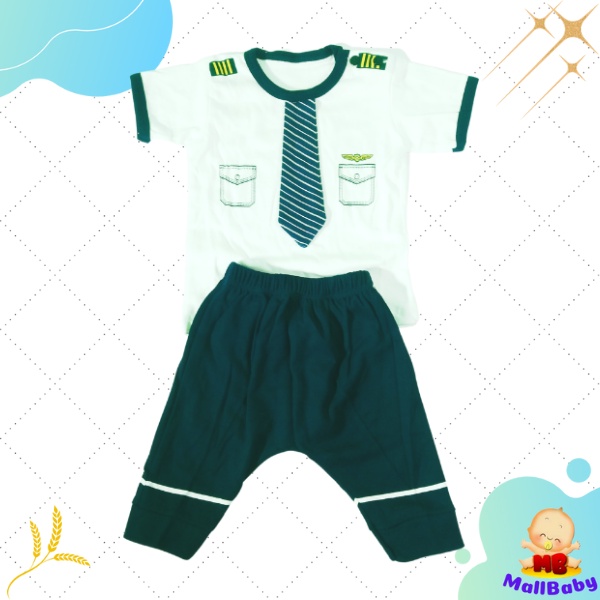 Baju Bayi Laki Laki 6-12 Bulan Setelan Bayi Laki Laki 1 Tahun Pilot