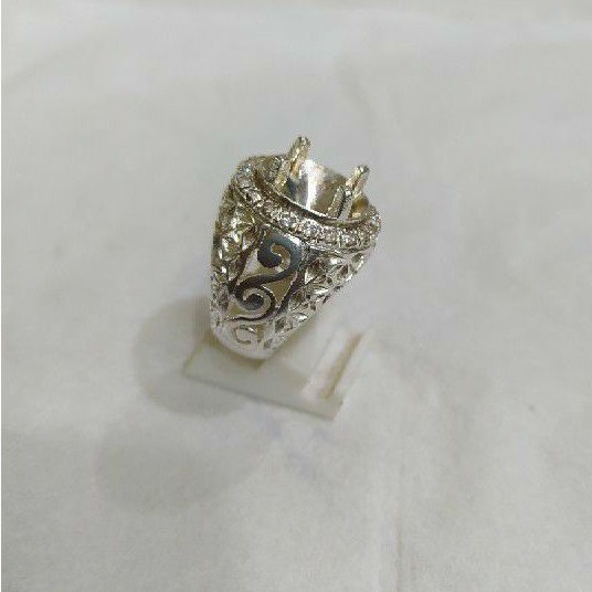 CINCN EMBAN RING PERAK ASLI 925 HANDMADE FULL ZIRCON MICROSETTING