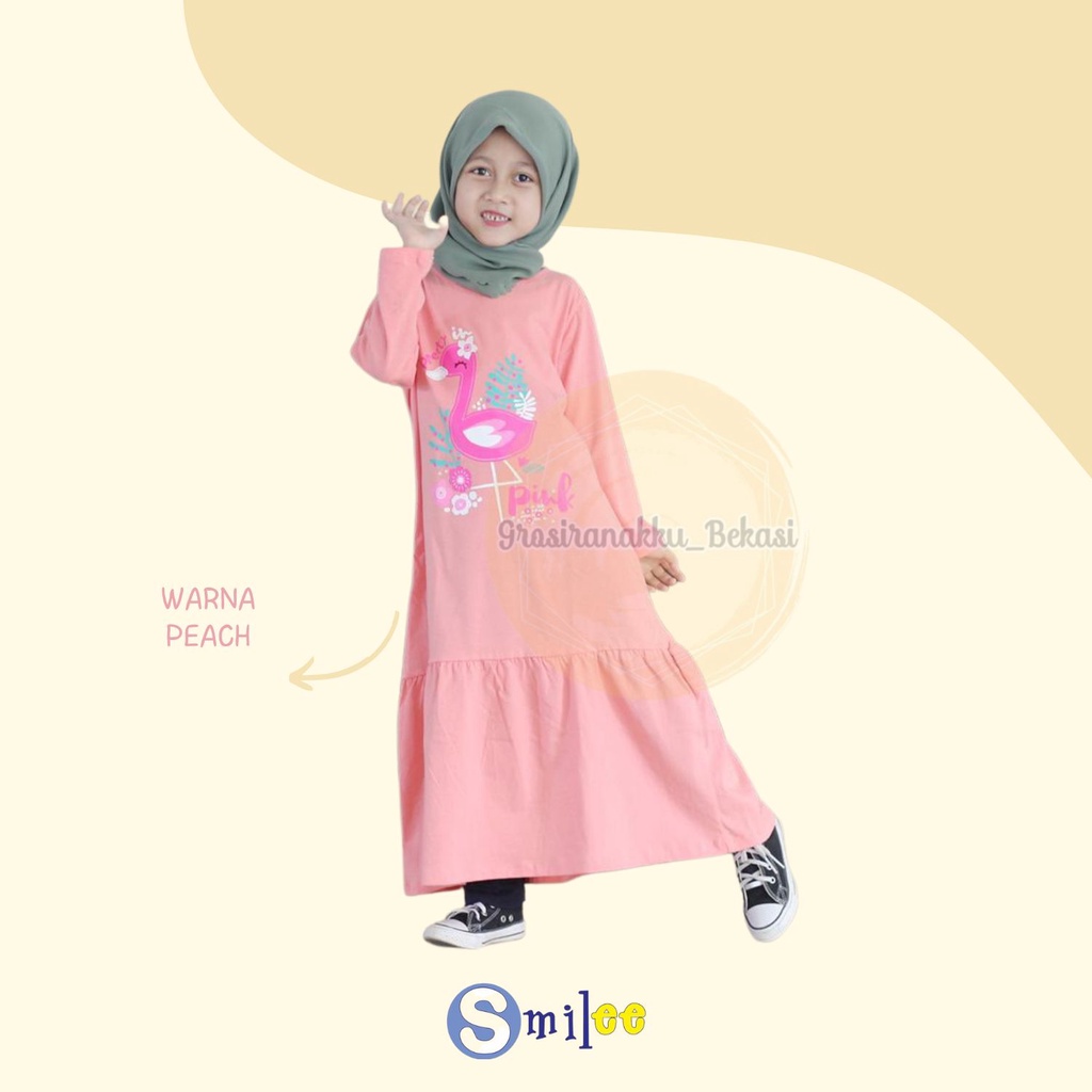 Gamis Kaos Anak Lala Mix Warna Size 2-8Tahun Free Masker