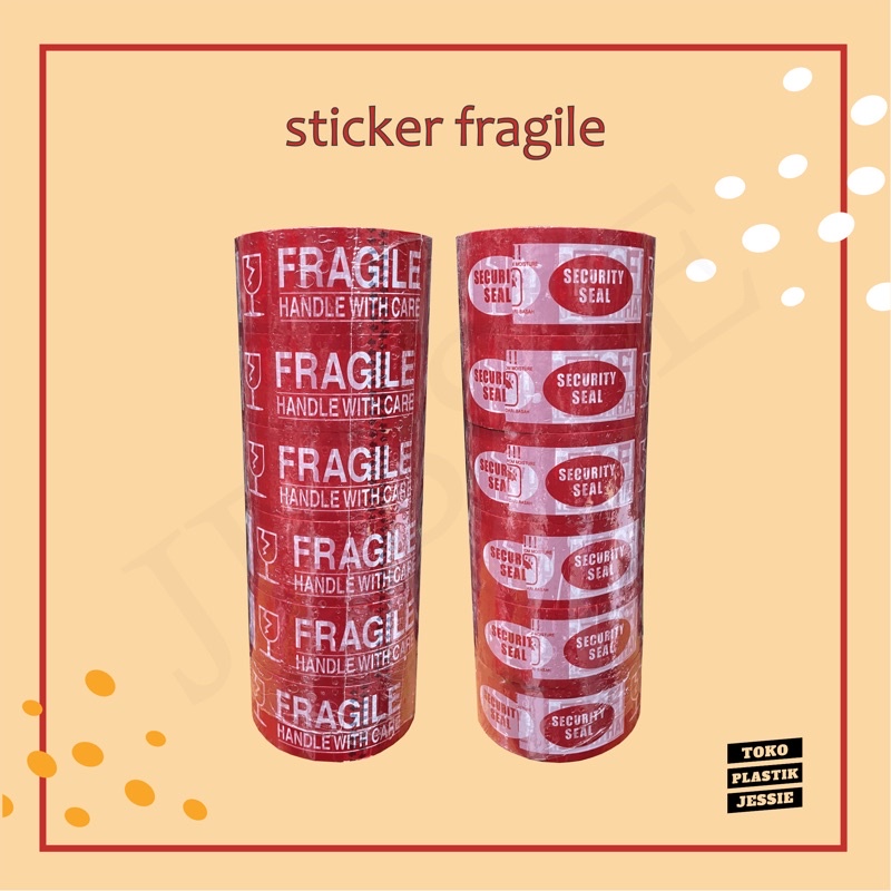Isolasi Lakban Fragile / Sticker Fragile Tape TEBAL 72 yard / 100 yard
