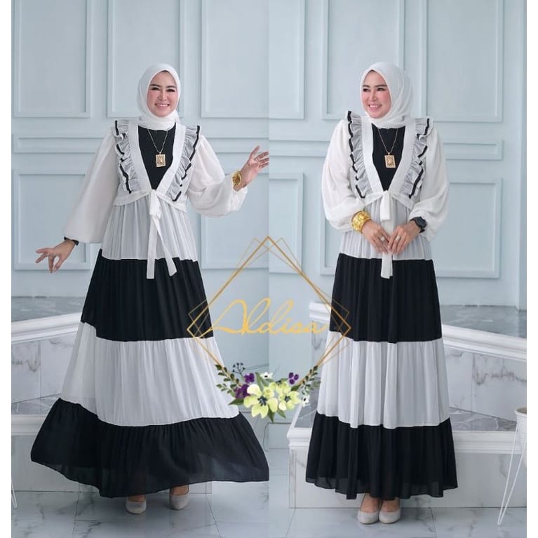 Setelan Wanita Kekinian Kazumi Gamis Cardy Baju Wanita Jumbo Setelan Wanita Terbaru Gamis Outer Set Ceruty Babydoll