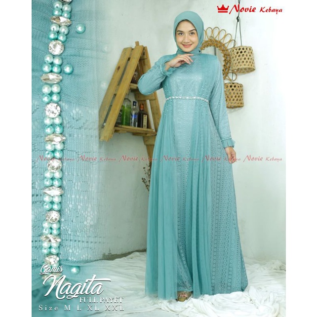 Gamis nagita / gamis fayet / kebaya pesta / kebaya modern /gamis brokat