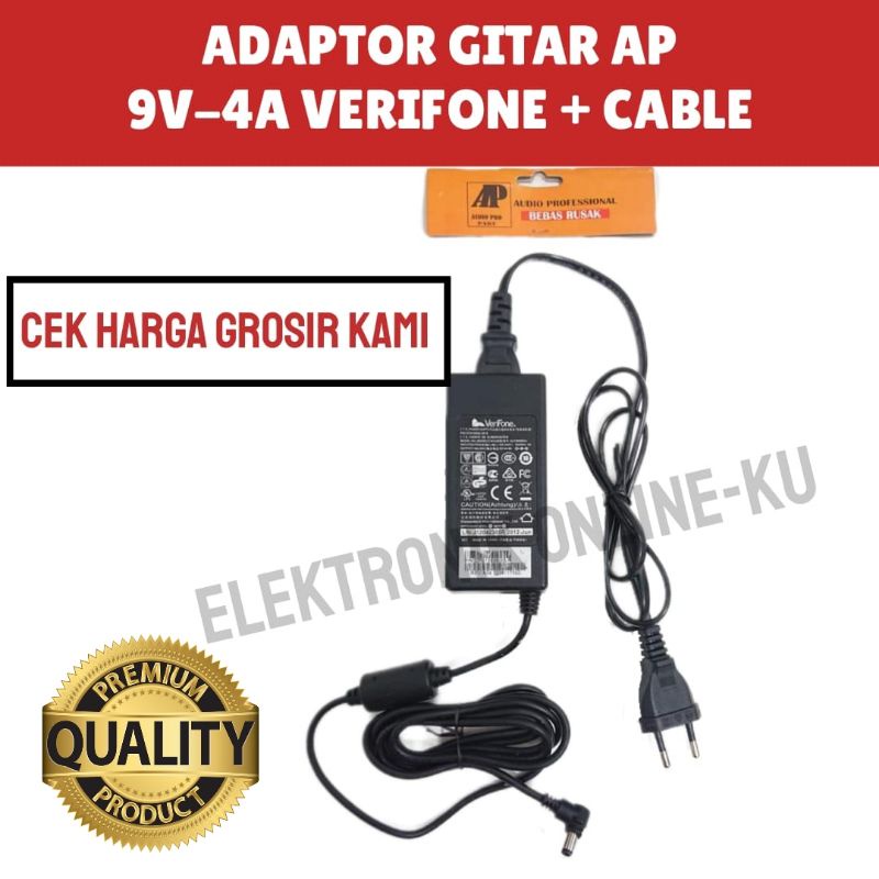 ADAPTOR GITAR 9V 4A VERIFONE + CABLE