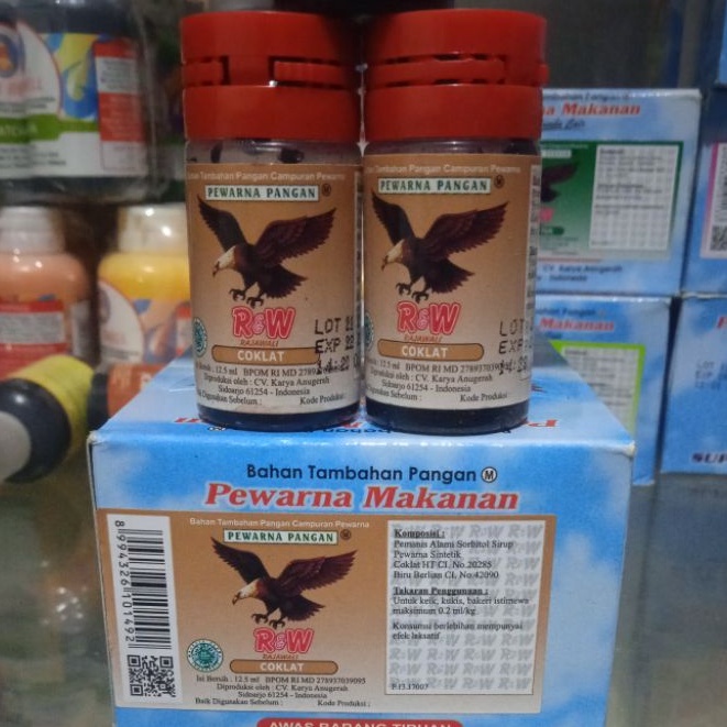 

R&W Rajawali Coklat 12,5ml Sumbo Pewarna Makanan Bahan Tambahan Pangan