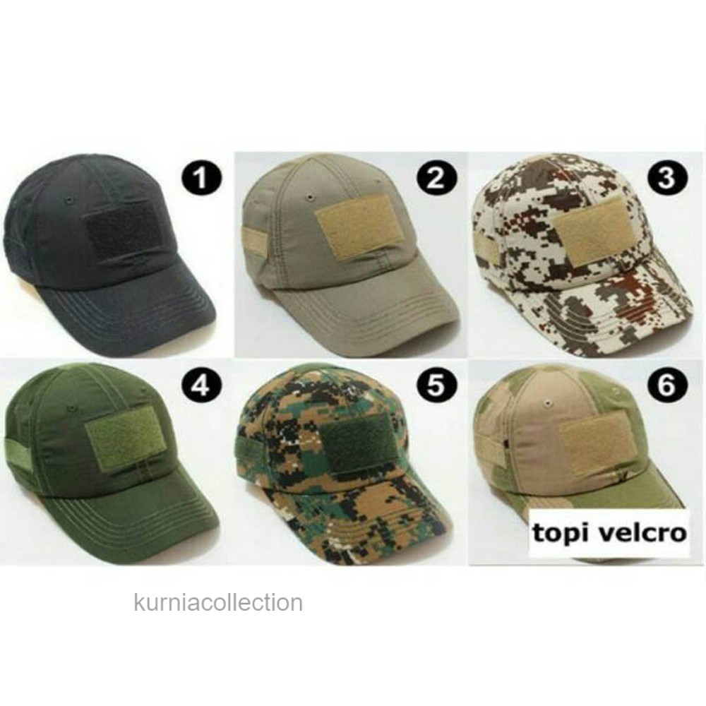 Topi Army Tactical / Topi Velcro / Topi Lapangan / Topi Militer / Topi Outdoor ORIGINAL