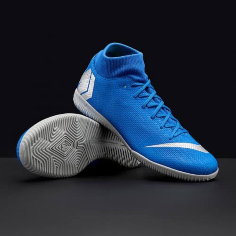 Sepatu Futsal Nike Mercurial Superfly 6 Academy IC - Racer Blue/Metalic Silver (AH7369 400)