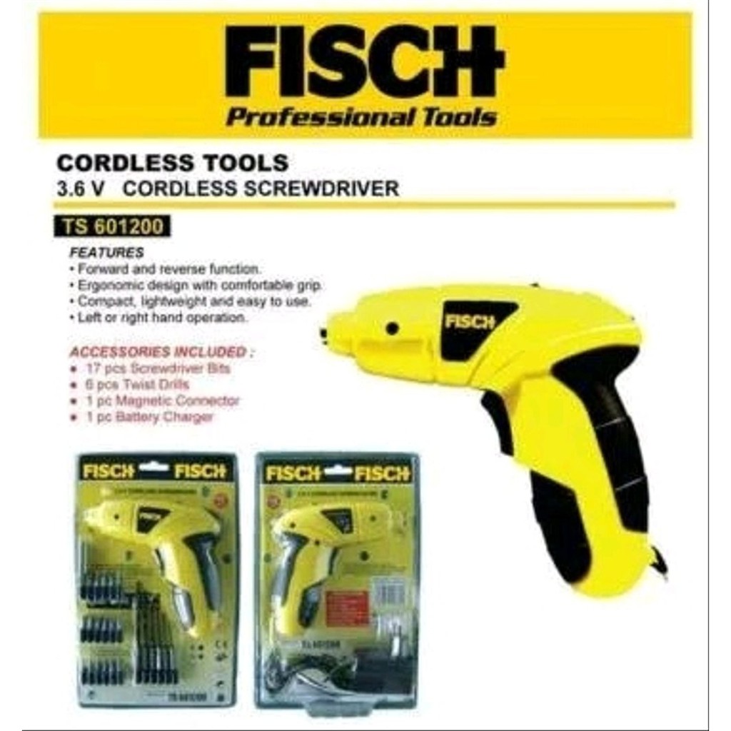 Promo Mesin Bor dan Obeng Listrik Tanpa Kabel Fisch Professional Tools terbaik
