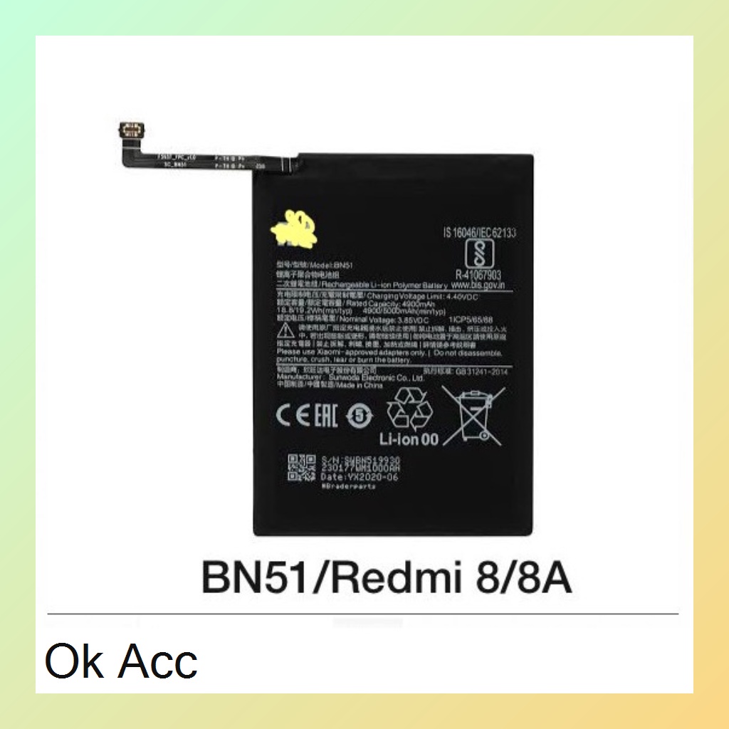 Battery Baterai Redmi 6Pro A2 Lite/BN47, 8 8A/BN51, 9A 9C Poco M2 Pro/BN56, Note 6 Pro/BN48, Note 7 Pro/BN4A, Note 8 Pro/BN4J, Note 9/BN54, Note 9 Pro/BN53