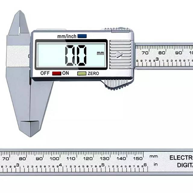 Digital Vernier Calipers150mm 6 Inch LCD Elektronik Serat Karbon Gauge Tinggi Alat Ukur Micrometer