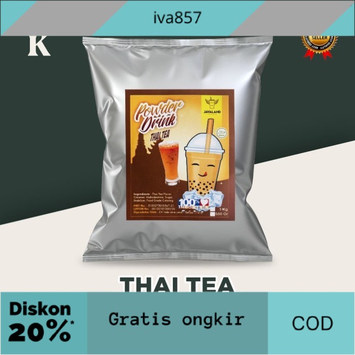 

PROMO Bubuk Minuman Bubble Powder Drink Thai Tea ORIGINAL Javaland 1kg GRATIS ONGKIR
