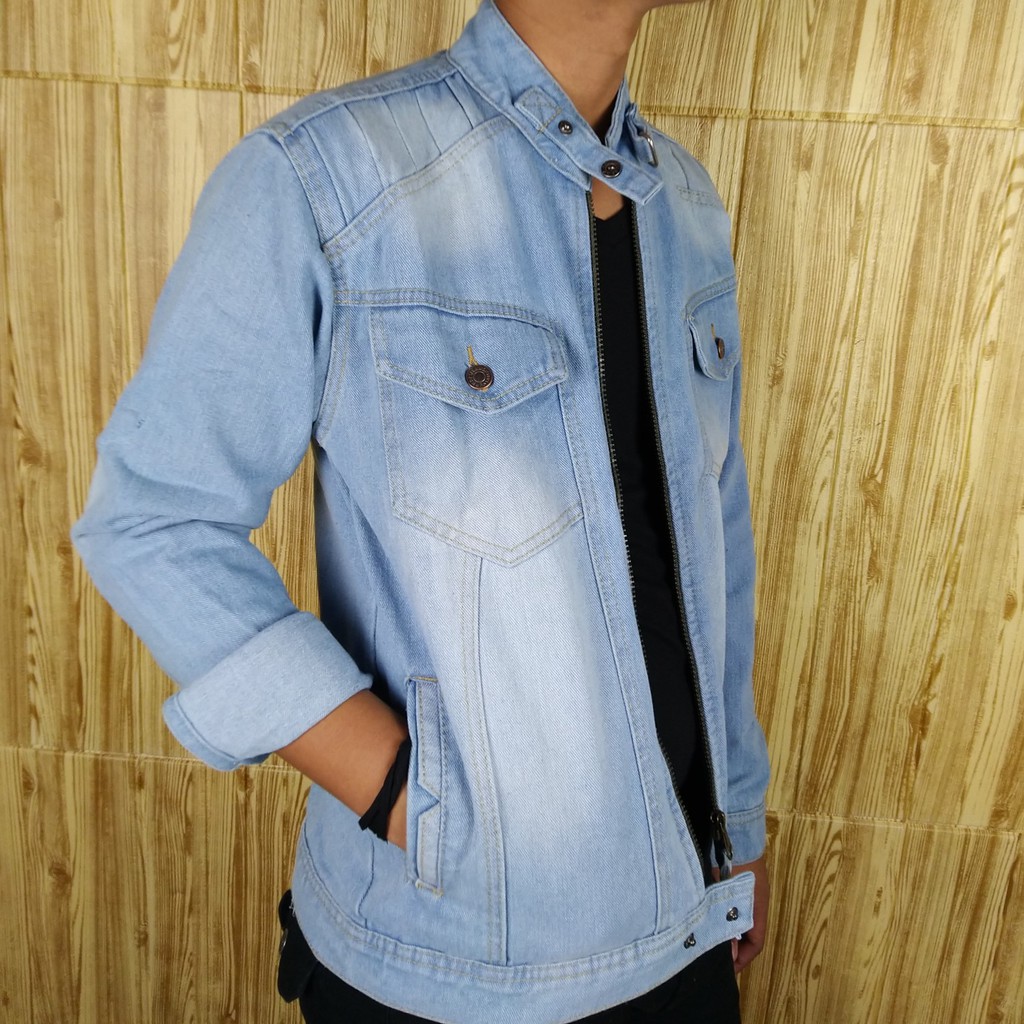Jaket denim light blue wash
