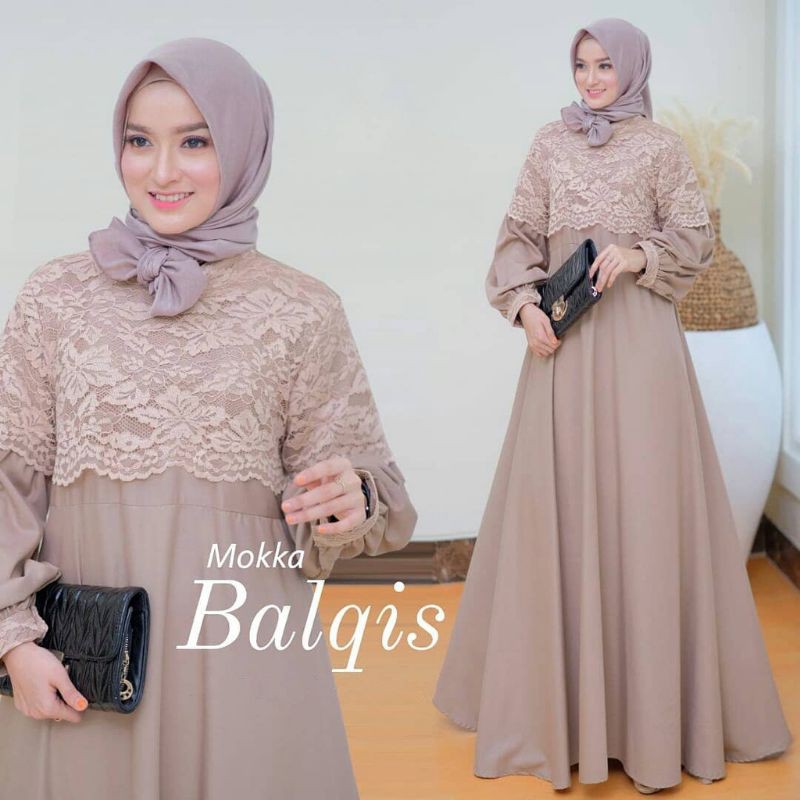 Balqis Maxy Dress | Dress Maxy Brukat Terlaris | Dress Brukat | Outfit Muslim Wanita Best Seller