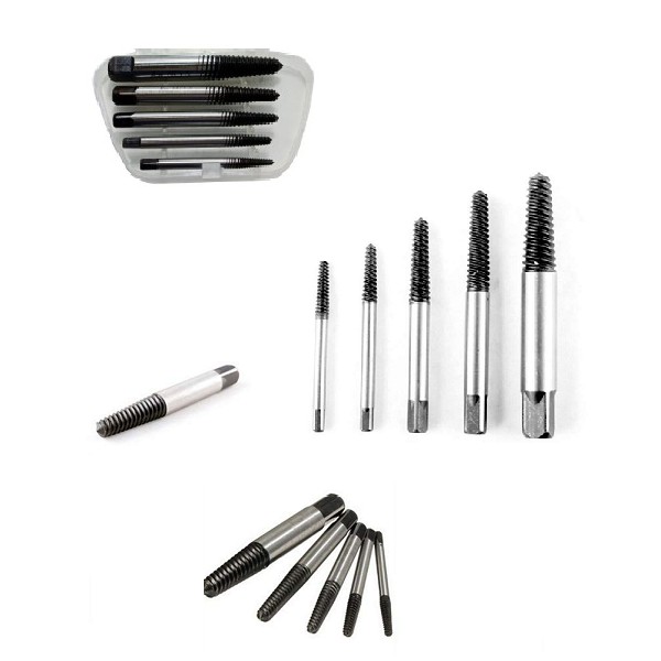 Screwdriver Extractor Tap Balik SET 5 Pcs / SET 6 Pcs Alat Pembuka Baut Rusak Screw Extractor Set Hand Tap K55