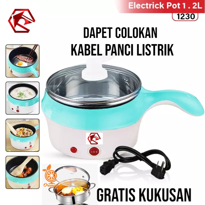 COD TERMURAH Panci Listrik Mie Nasi Ada Kukusan Gagang Anti Panas Hotpot Elektrik 2 Layer Panci Listrik Steamer Teko Air ADA KUKUSAN Wajan Alat Masak Serbaguna Panci Mie Rice Cooker Bisa Buat Masak Nasi Kenceng Kuali Wok Pan Import