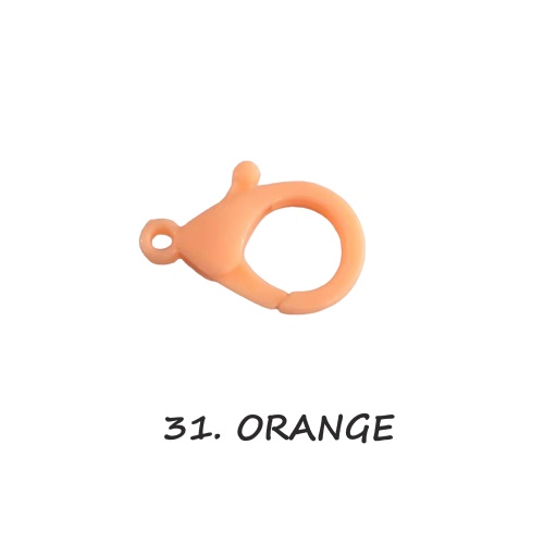 Kaitan Kokot Udang Plastik Claps Plastik Uk 35mm Warna/i Doff Harga/Pc-31. ORANGE