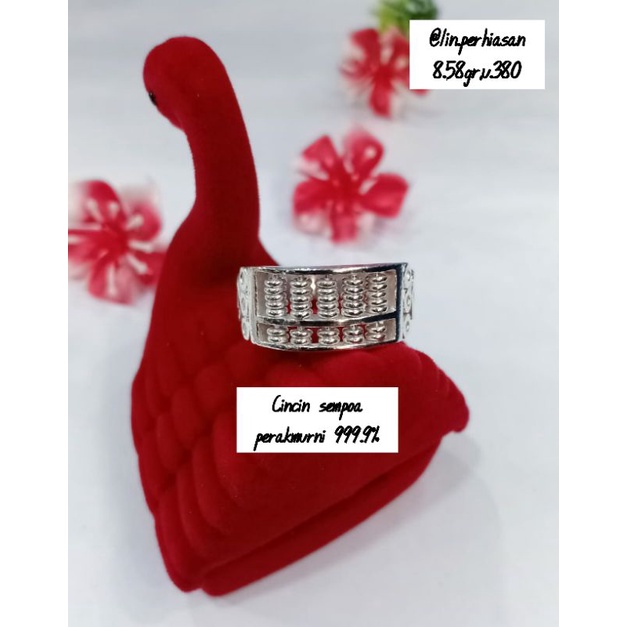Cincin sempoa perak murni 999.9%