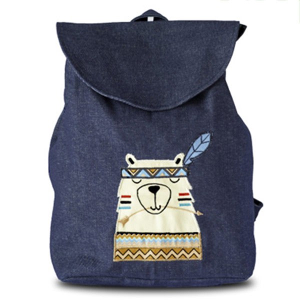 Tas Ransel Serut Jeans Heejou BEAR JONES untuk Wanita