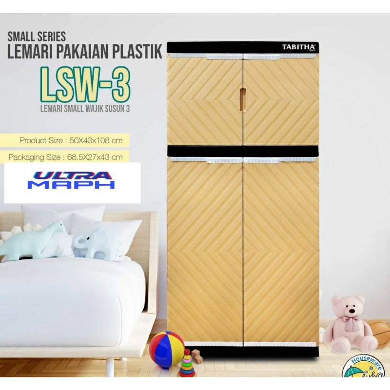 LEMARI PAKAIAN PLASTIK JUMBO LEMARI 3 SUSUN LS2P TABITHA WAJIK 3 SUSUN JUMBO