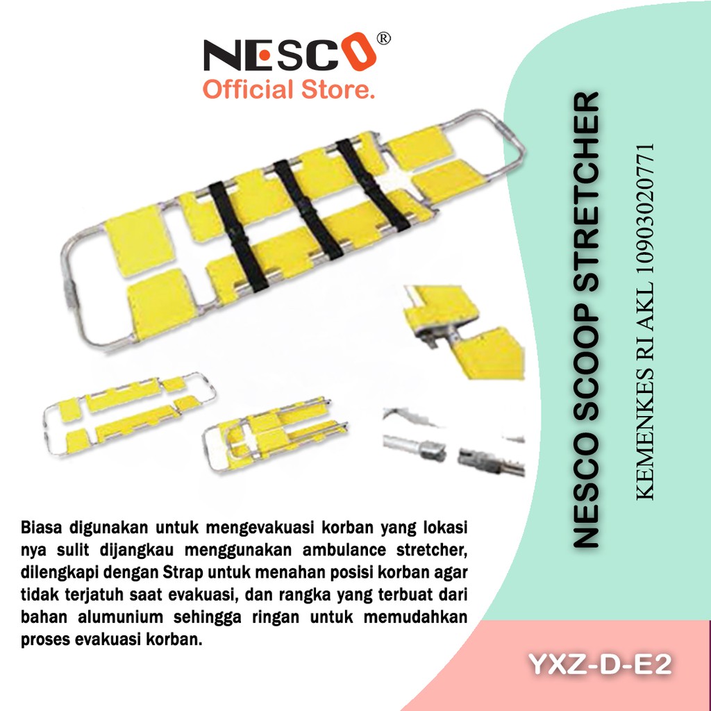 Nesco Scoop Stretcher, Type Yxz-D-E2, Tandu Lipat