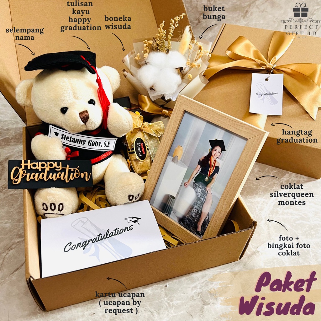 	 HADIAH WISUDA / KADO WISUDA / HAMPERS WISUDA / HAMPERS GRADUATION / KADO GRADUATION / GIFT BOX WISUDA / KADO SIDANG / HADIAH WISUDA / GRADUATION GIFT / BONEKA WISUDA	