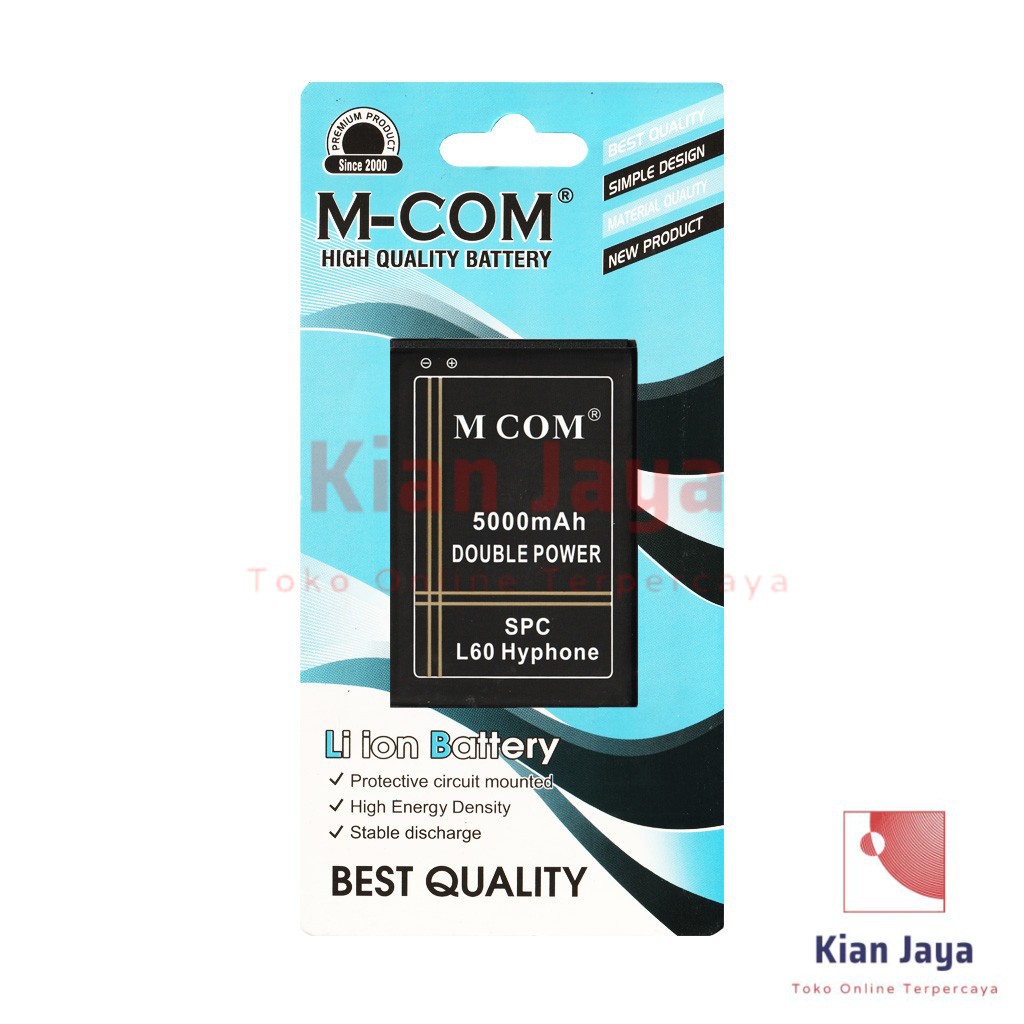MCOM Baterai Hp SPC L60 Hyphone 4G LTE Original Double Power Batre Batrai Battery Ori