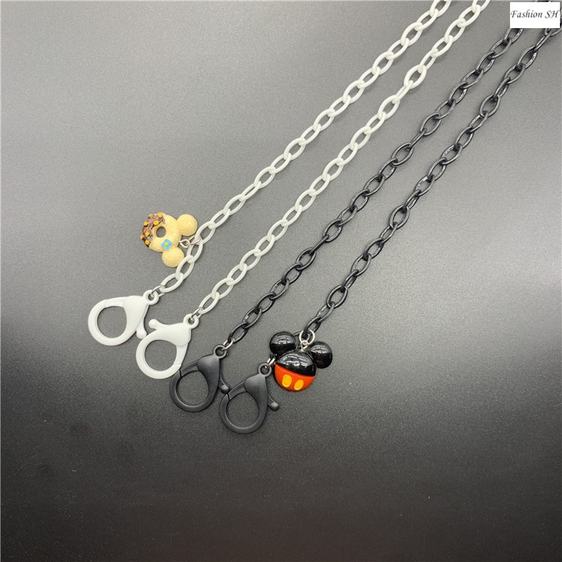 Kalung Rantai Dengan Liontin Topeng Mickey Mouse Lucu Bahan Akrilik Anti Hilang Untuk Wanita M60055