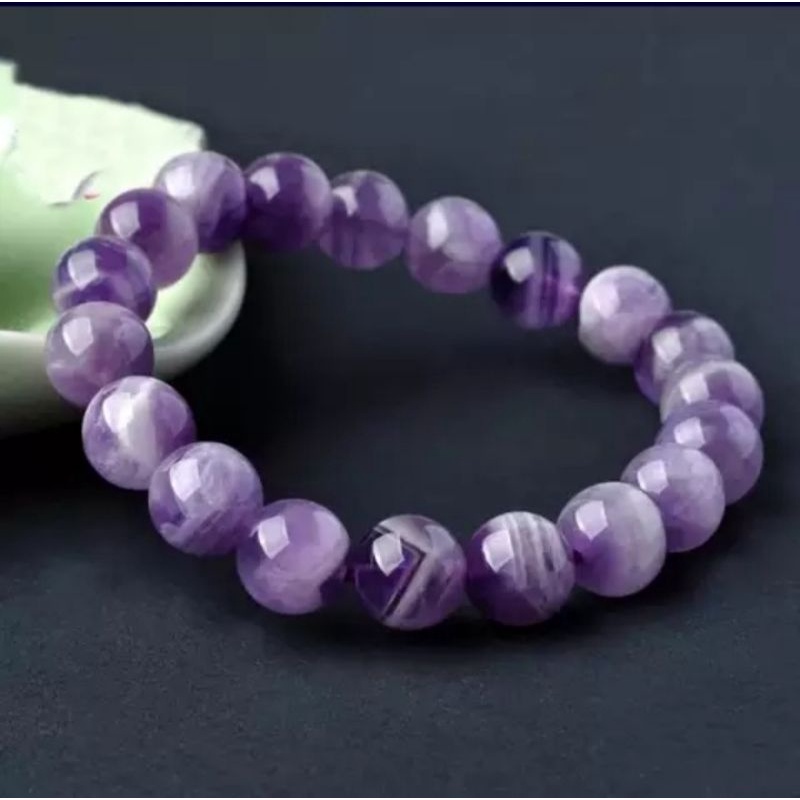 GELANG Batu Alam Kecubung Kristal Kalimantan Amethyst, Original Stone