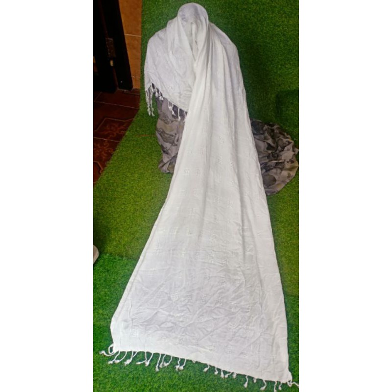 SYAL/PASMINA TENUN ATBM PUTIH POLOS