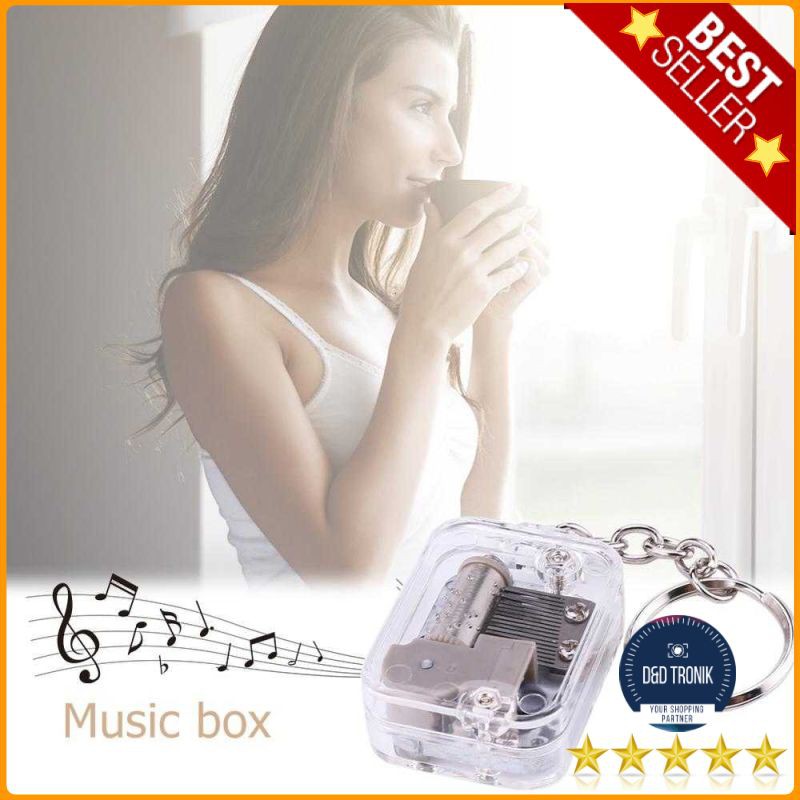 Gantungan Kunci Unik Model Music Box Mini VKTECH Kotak Musik DIY 18 Tones Music Box Keychain-5
