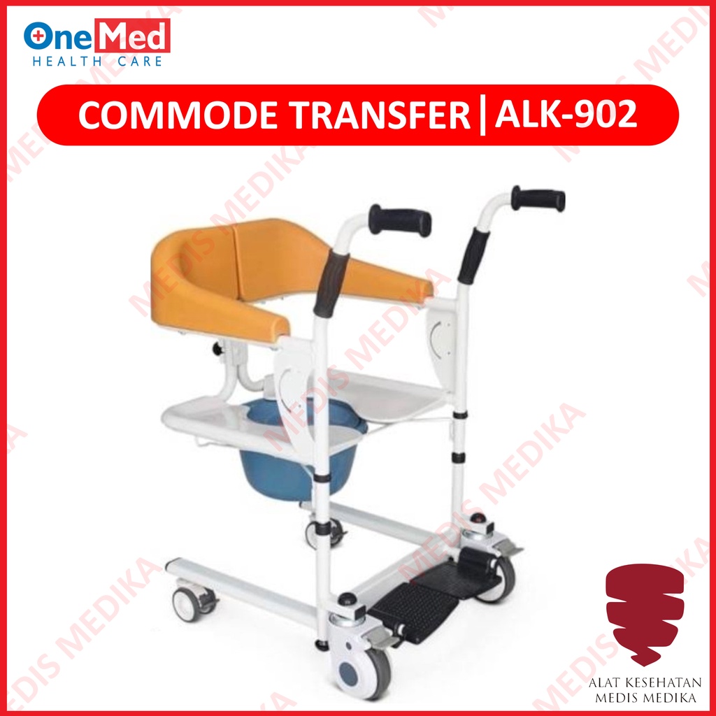 Kursi Roda Transfer ALK902 Onemed Commode Chair Transport Lift Alat Bantu Jalan Gerak BAB Mandi Pemindah Pindah Orang Tua Manula