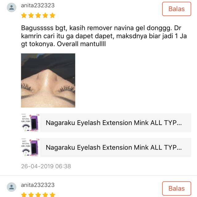 FRS Nagaraku 0.07 CD 0.10 CD 0.15 CD Nagaraku Eyelash Extension Mink ALL TYPE BULU MATA