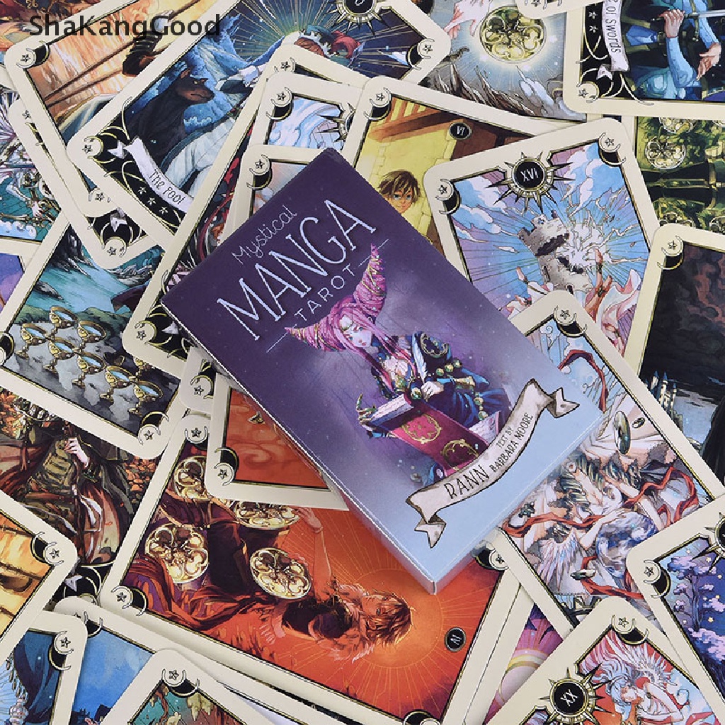 Skid 78pcs Kartu Tarot Manga Bahasa Inggris Untuk Pesta