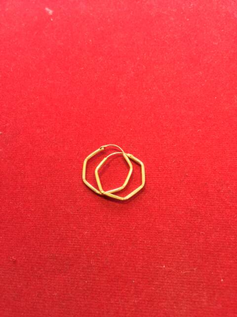 Anting anak dan dewasa emas asli kadar 700 70% 22 0.5 0,5 setengah g gr gram gold ubs panjang tali bulat