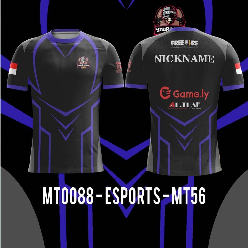 jerey kaos baju gaming freefire ff