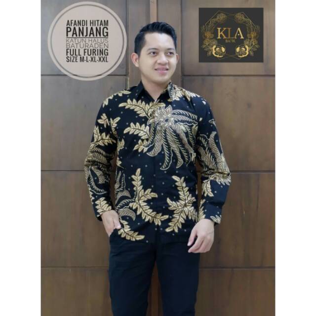 AFANDI HITAM.Kemeja Batik Pria Modern