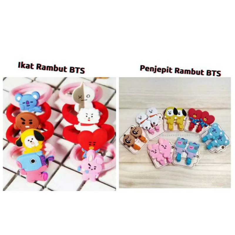 [ COD 1PCS ] IKAT RAMBUT & JEPIT BTS BT21