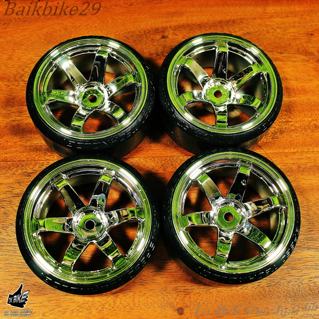 Ban Dan Velg RC Drift 4 pcs Hsp Tamiya wpl d12 Sakura Universal 1 Set