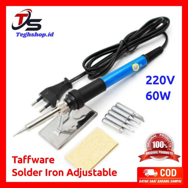 Jual [BEST 100 ORIGINAL] Bonus 5 Tip Taffware Solder Iron Adjustable