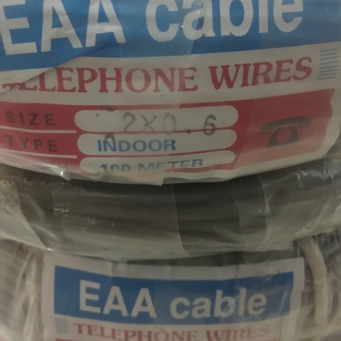 Kabel Telpon / Telepon EAA isi 2x0,6 @100m 2x0.6 Eterna