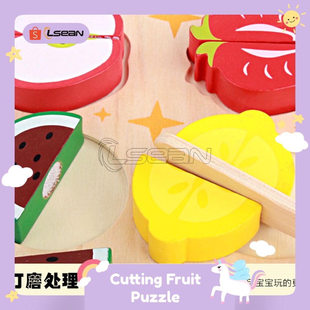 KITCHEN PLAYHOUSE | MAINAN LUCU EDUKASI PUZZLE KAYU POTONG BUAH DAN SAYUR