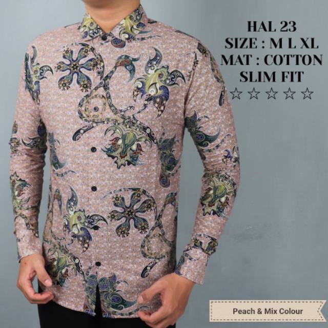 HAL23 KEMEJA BATIK PRIA SLIMFIT MEWAH LINABATIKDISTRO UNIK BAJU BATIK PRIA BEST SELLER