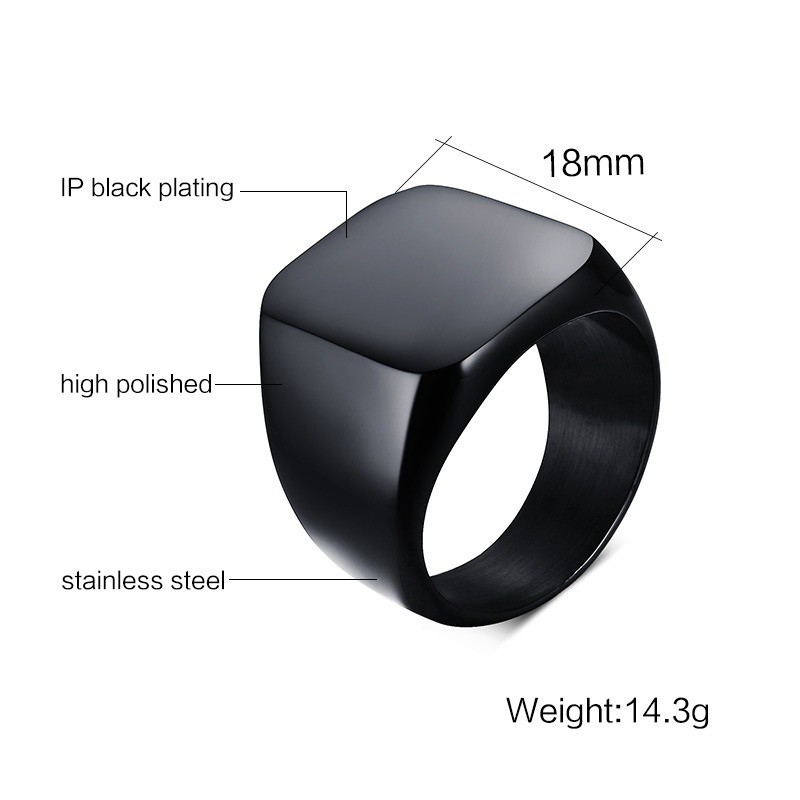 SEUSUK  Men's fashion smooth metal ring simple style single ring cincin COD