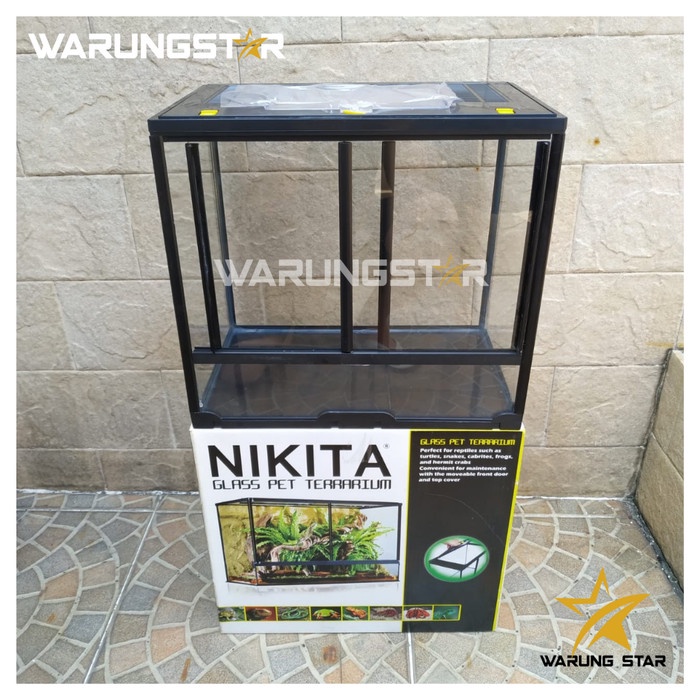 [[BISA COD]] ORIGINAL AQUARIUM NIKITA TERRARIUM L 40 CM KHUSUS GOJEK GRAB / KANDANG REPTIL
