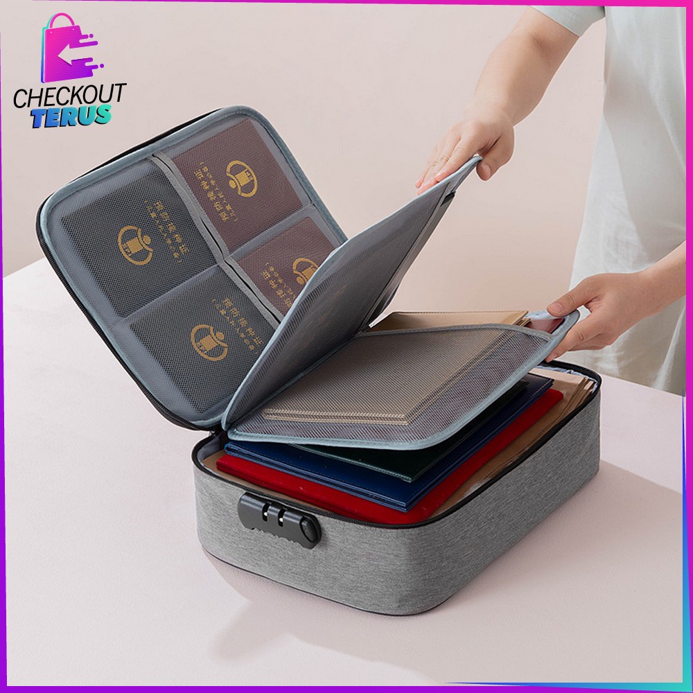 CT C515 C516 Tempat Penyimpanan Sertifikat File Dokumen Penting Tas Dokumen Multifungsi Storage bag Travel Portable