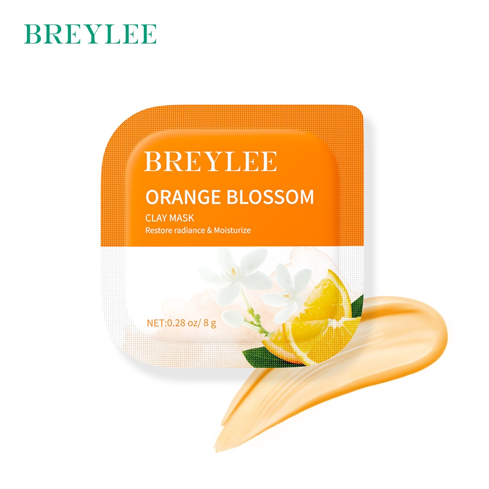 Masker Wajah Penghilang Jerawat BREYLEE ALOE VERA | PERILLA | ORANGE BLOSSOM | TEA TREE CLAY MASK - (1pc)