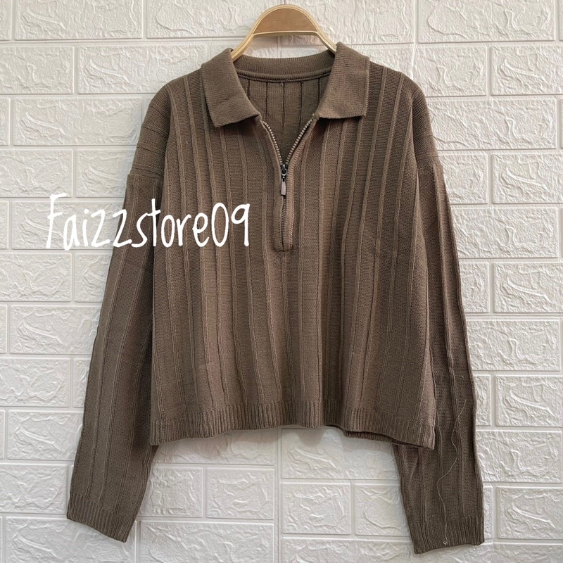 MIKI KNIT CARDIGAN RAJUT RESLETING KERAH WANITA