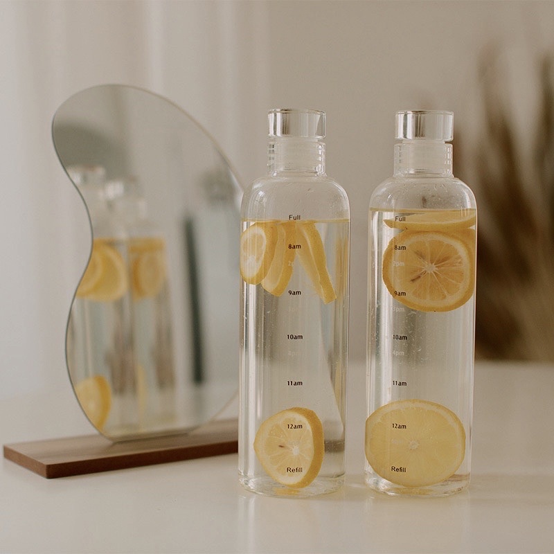 CYA GLASS | Botol Minum Air Kaca 550ml Transparan Estetik Korea